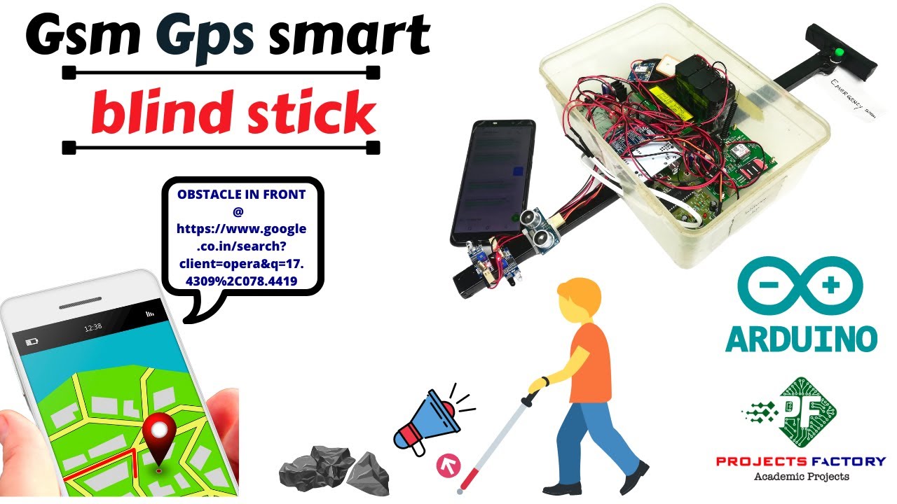 GSM GPS Based Smart Blind Stick - YouTube