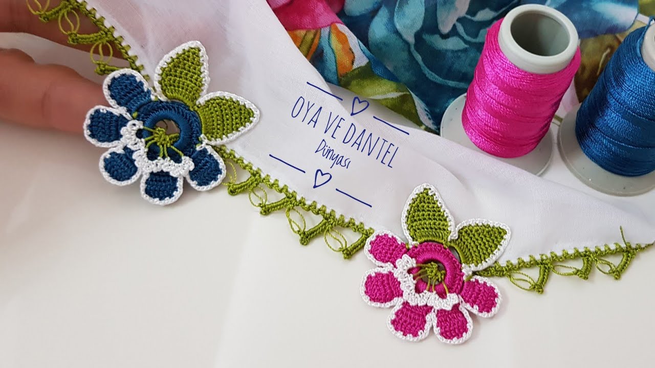 1819 Motifler Harika Oldu Ortası Tomurcuklu Motifler Ve Eklenişi Tığ Oyası Yapımı