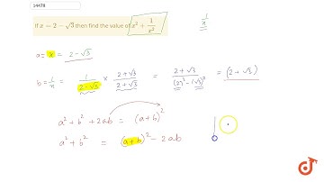 If `x=2-sqrt(3)` then find the value of `x^2+1/(x^2)`