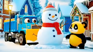 Aksel Ve Arabaları Kar Temizleme Aracı Ile Yılbaşı Hazırlıkları Bebekler İçin