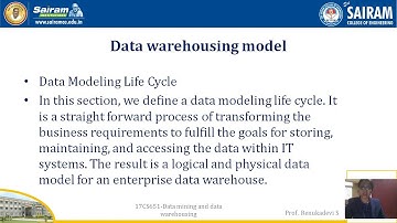 Lecture video 17CS651 Module1 Data warehousing model  Dr Renukadevi S