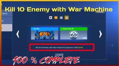 Kill 10 Enemies with War Machine Operator Skill | how to complete kill 10 enemy with war machine