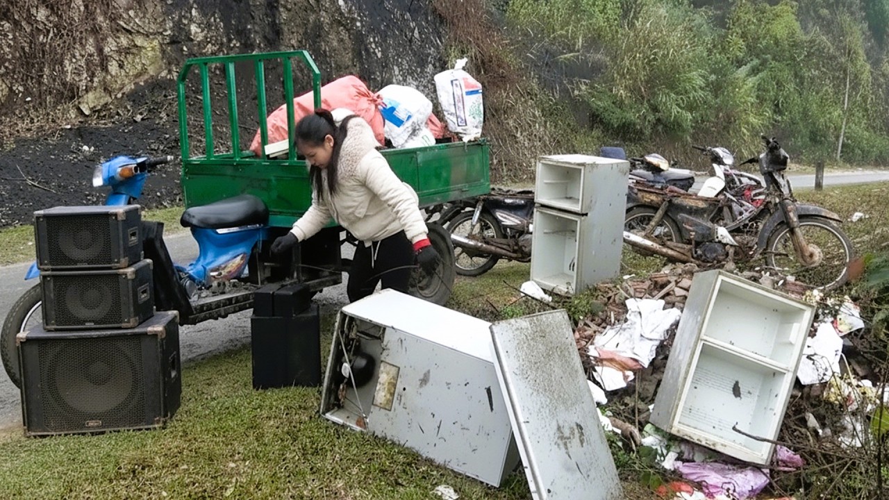 Genius Girl Revives Junkyard Mini Fridge and Powerful Speakers with Expert Restoration Skills