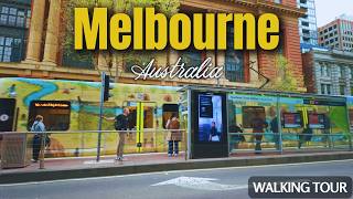 Melbourne Walking Tour 4K 🇦🇺 | Southern Cross, Bourke Street, William Street & Flagstaff Gardens