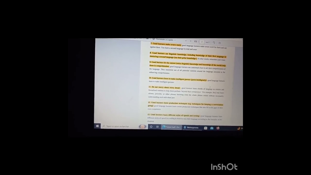  Lesson 03 : Characteristics of Good Language Learner | Study skills| First year LMD students S1