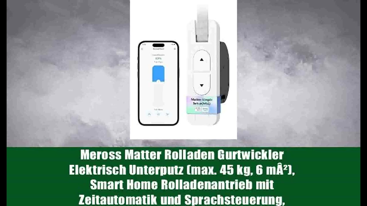 Meross Matter Rolladen Gurtwickler Elektrisch Unterputz (max. 45 kg, 6 mÂ²), Smart Home
