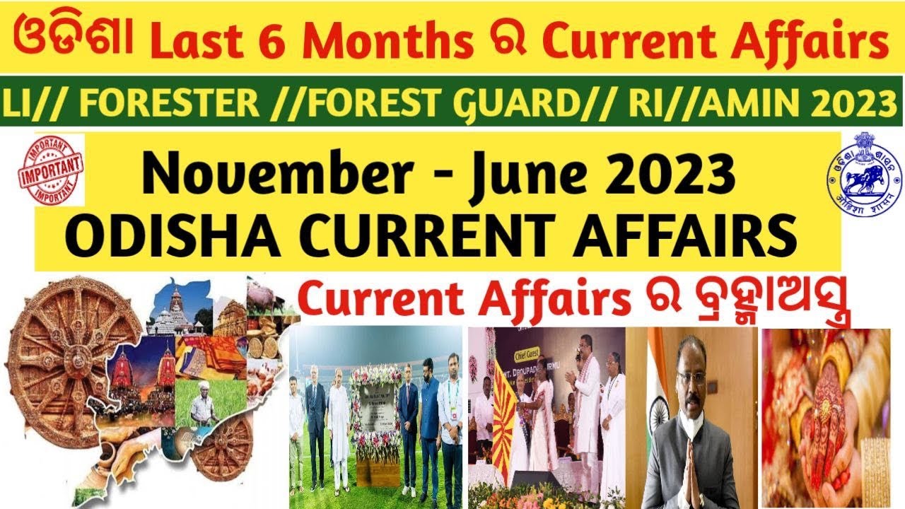 Odisha Current Affairs Last 6 Months MCQs 2023 | CrackGovt. Exam ...