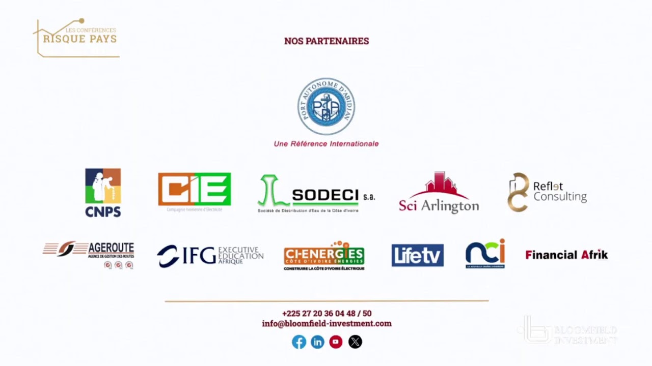 Suivez en direct l'intégralité de la 8è édition de la Conférence Risque Pays Côte d'Ivoire 2024