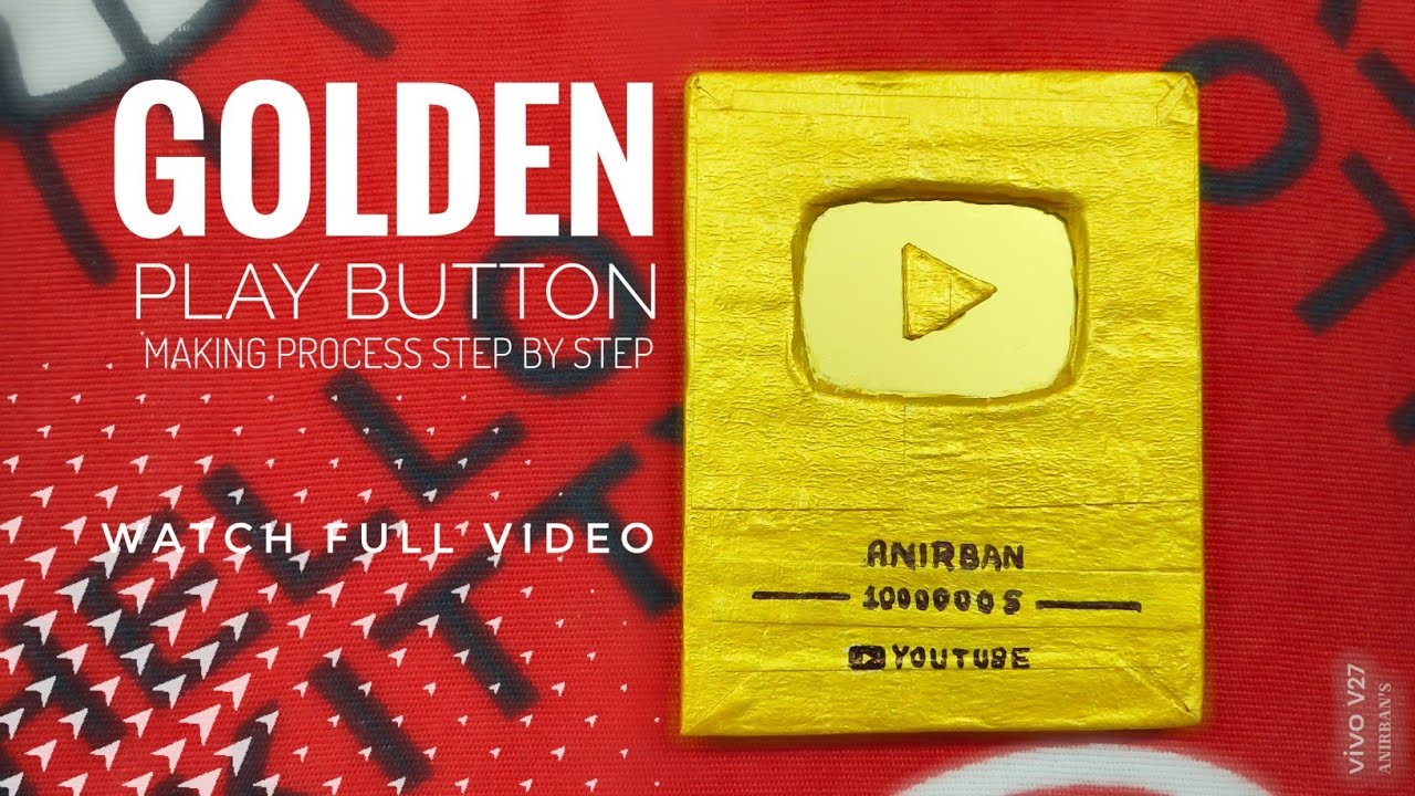 How to make a mini golden play button || watch full video || ANIRBAN ...