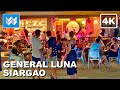 [4K] Nightlife at General Luna in Siargao Island Philippines 🇵🇭 Tourism Road Motorcycle Ride Tour