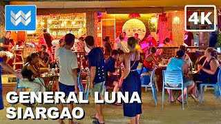 [4K] Nightlife at General Luna in Siargao Island Philippines 🇵🇭 Tourism Road Motorcycle Ride Tour