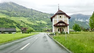 Driving in Rain ☔️ to Engelberg Switzerland | 4K 60fps Cab View
