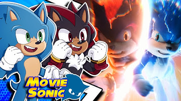 Movie Sonic and Movie Shadow Reacts To SONIC VS SHADOW - FULL FIGHT!!