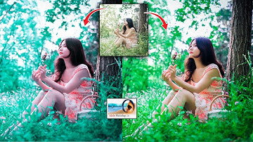 Photoshop 7.0 Color Gradding by channel mixer  | Deep Green tone Like DSLR - Moddy Blue & Tint Green