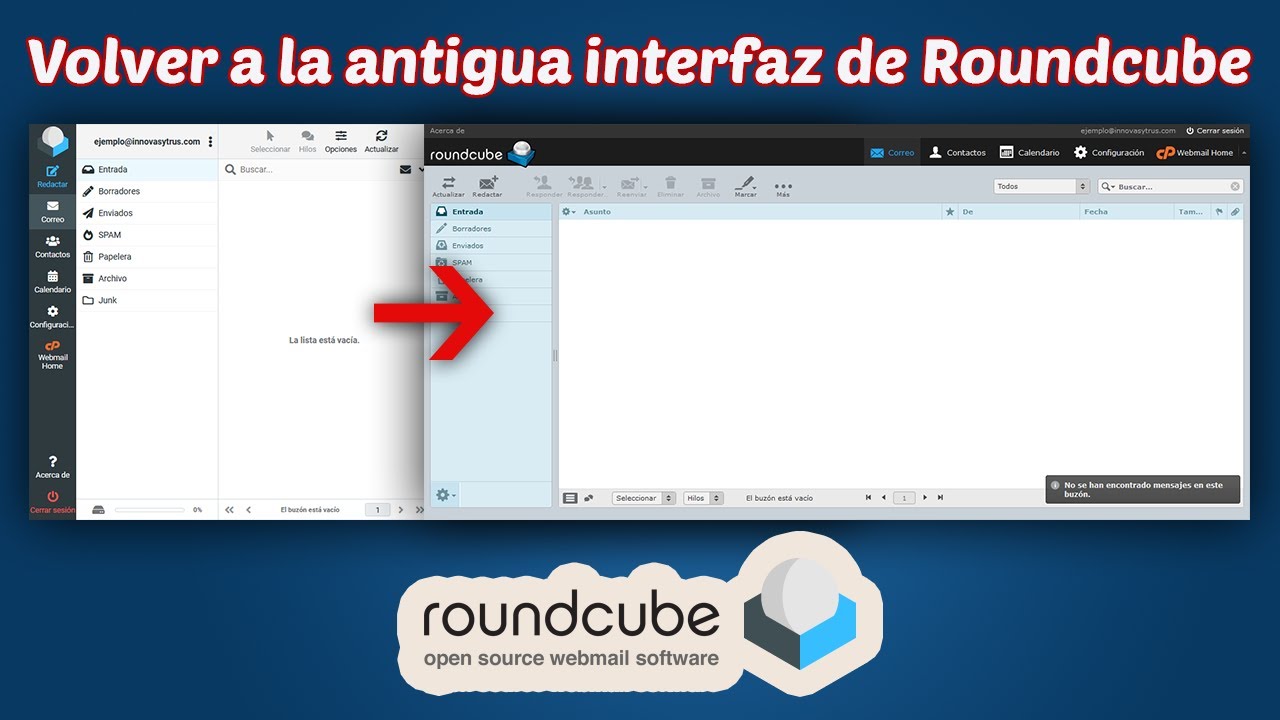 Volver a la antigua interfaz de Roundcube - YouTube