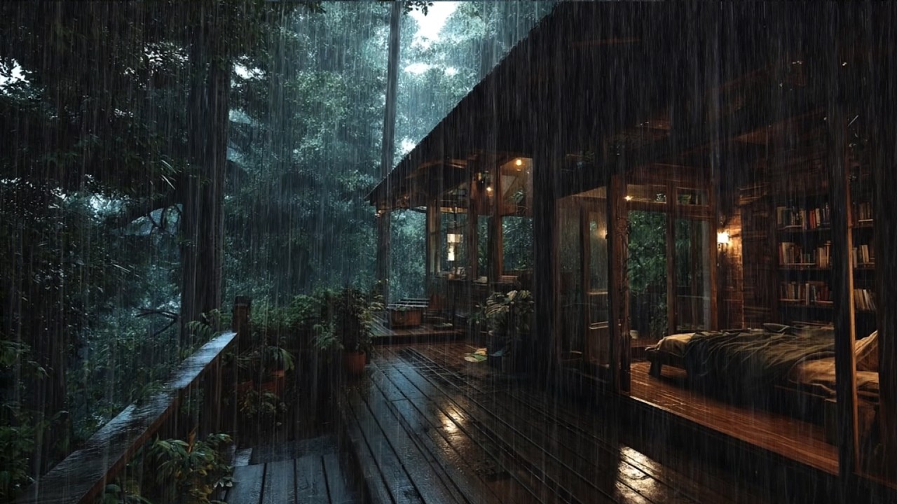 Cozy Bedroom in The Forest 🌧 Deep Night Rain for Restful Sleep & Stress Relief