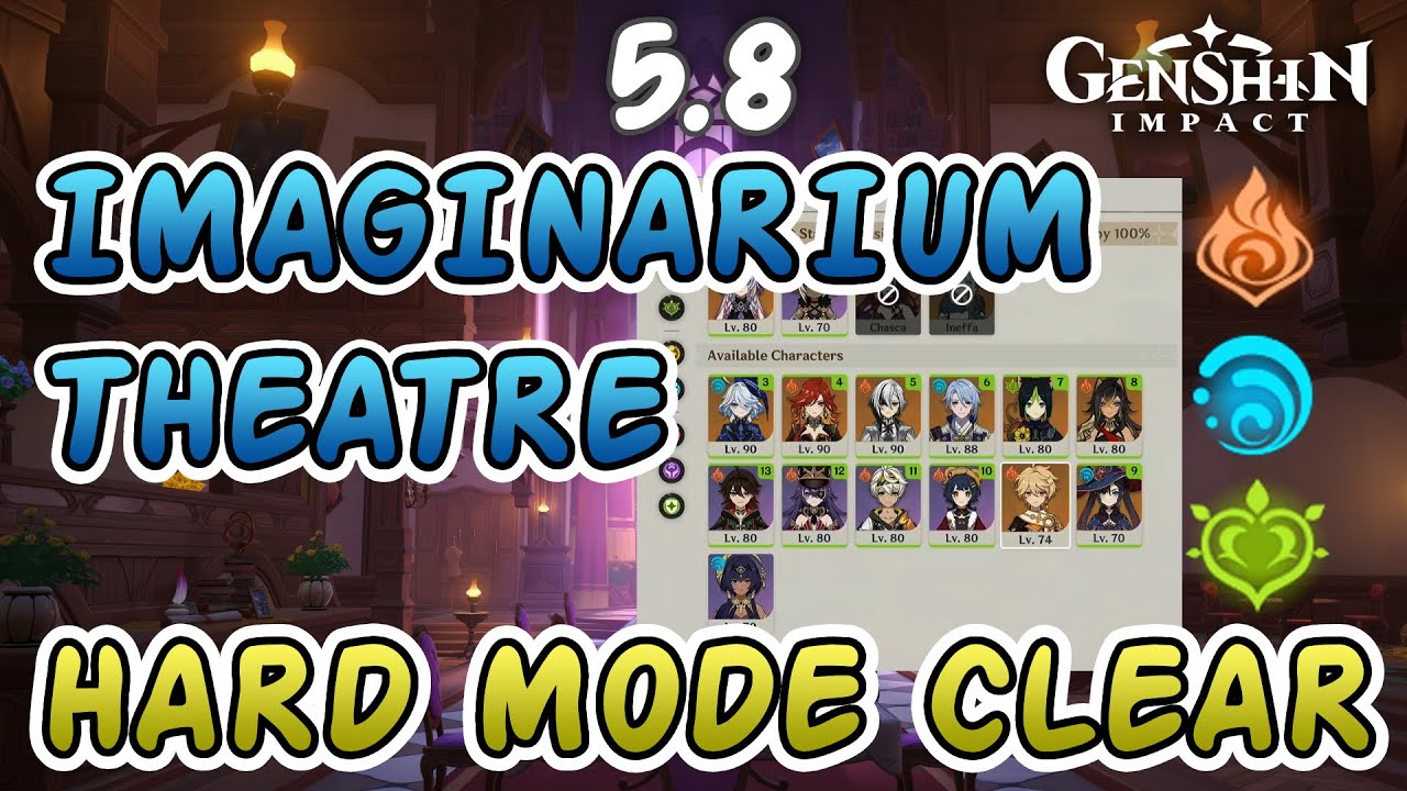Genshin Impact 5.8 Imaginarium Theatre Hard Mode Clear F2P HYDRO DENDRO PYRO 