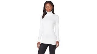 DG2 by Diane Gilman Turtleneck Sweater with Jewel Buttons screenshot 4