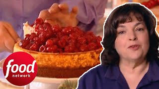 Baking A Delicious Raspberry Cheesecake For Christmas Dessert! | Barefoot Contessa Christmas Special