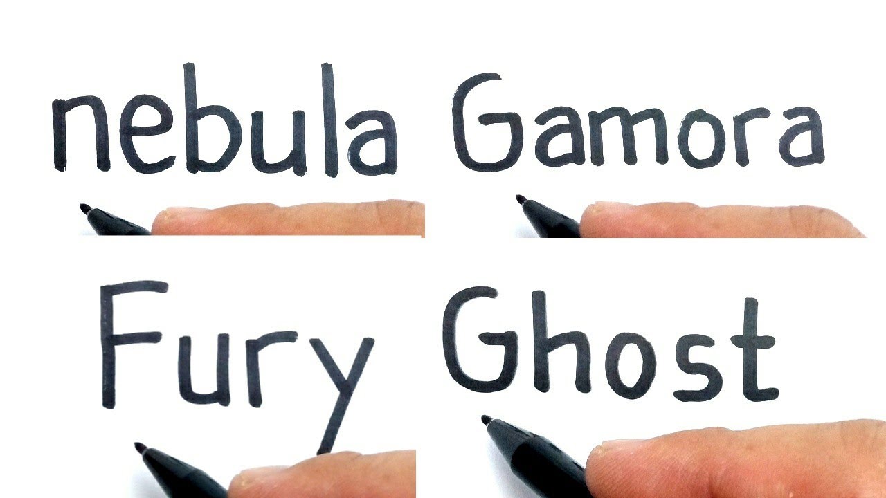 VERY EASY, How to turn words NEBULA , GAMORA , FURY , GHOST into cartoon MARVEL HEROES