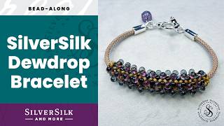 Athlete Statistics The SilverSilk Dewdrop Bracelet with Seed Bead Netting and Drop Beads on Leather Knitted Chain