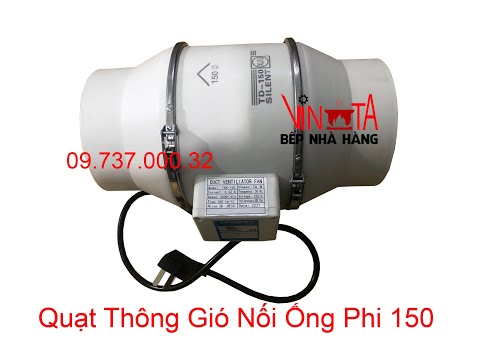 Video Quạt hút mùi âm trần nối ống gió d150 mm - youtube