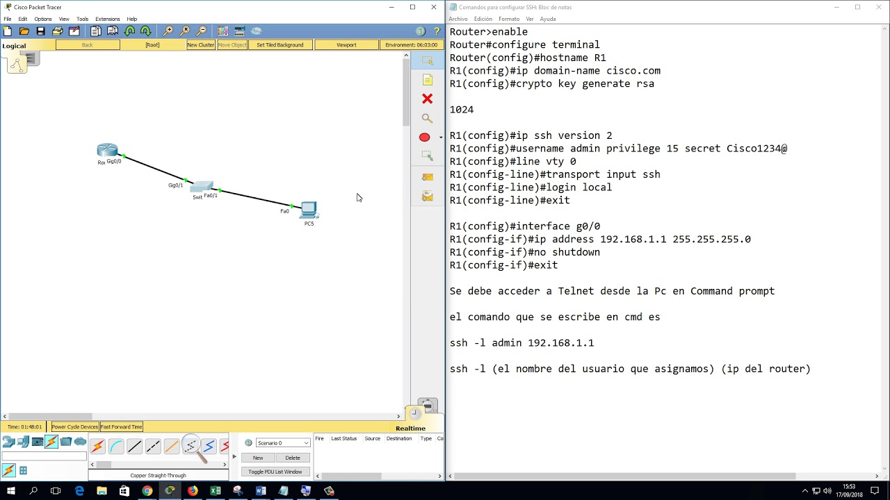 Configurar SSH en Router y Switch Cisco