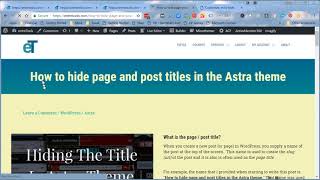 Hiding the Title in Astra