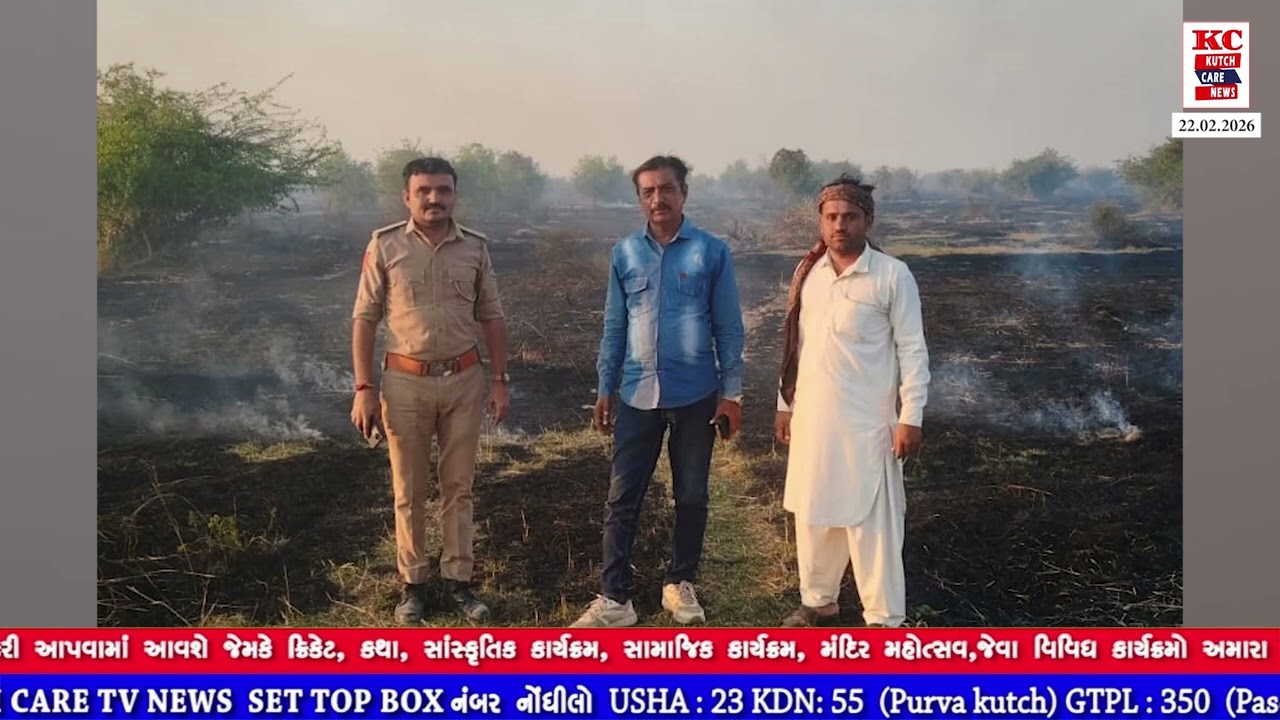 લુણા ગામના ગૌચરમાં ભયાનક આગ : દસ એકરમાં ઘાસ બળીને ખાખ