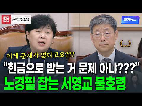 현금으로 격려금 받는 게 문제가 없다고??? 서영교한테 딱 걸린 노경필