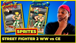 As diferenças nos sprites de Street Fighter 2 World Warrior e Champion Edition
