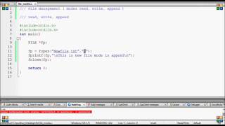 Bangla C programming tutorial  114  File Management  (Modes read, write, append)