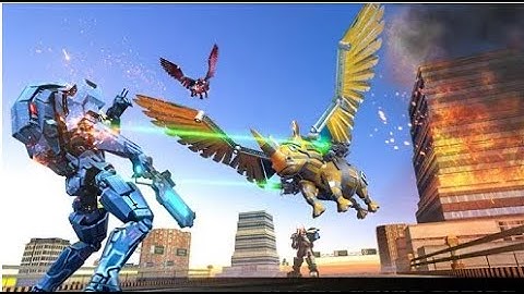 Flying Rhino Robot Transform Part-2 | Rescue City Robot War Android GamePlay | By Game Crazy