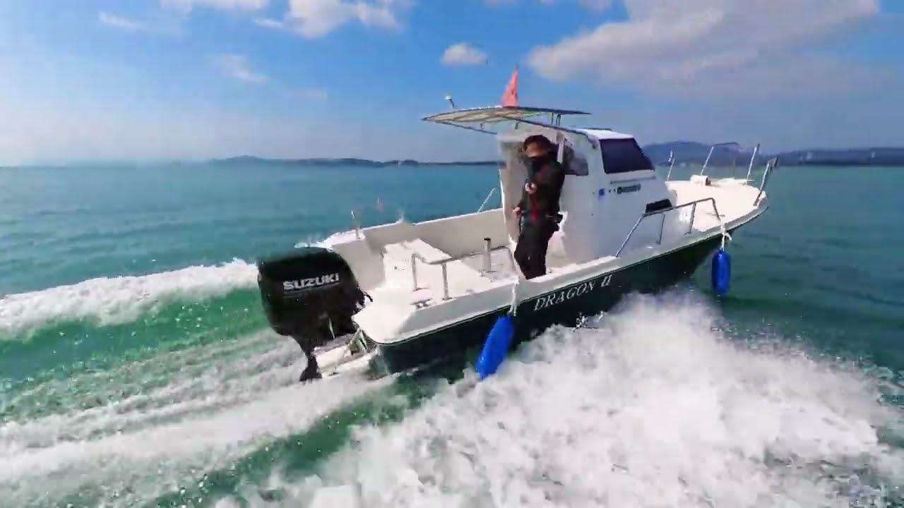 YAMAHA UF25 × SUZUKI 4st 140HP　ヤマハUF25にスズキ140馬力 航行シーン insta360