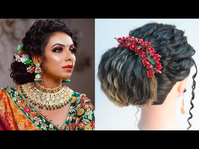 Bridal Curly Hairstyle | Reception hairstyles, Traditional hairstyle,  Hairstyle