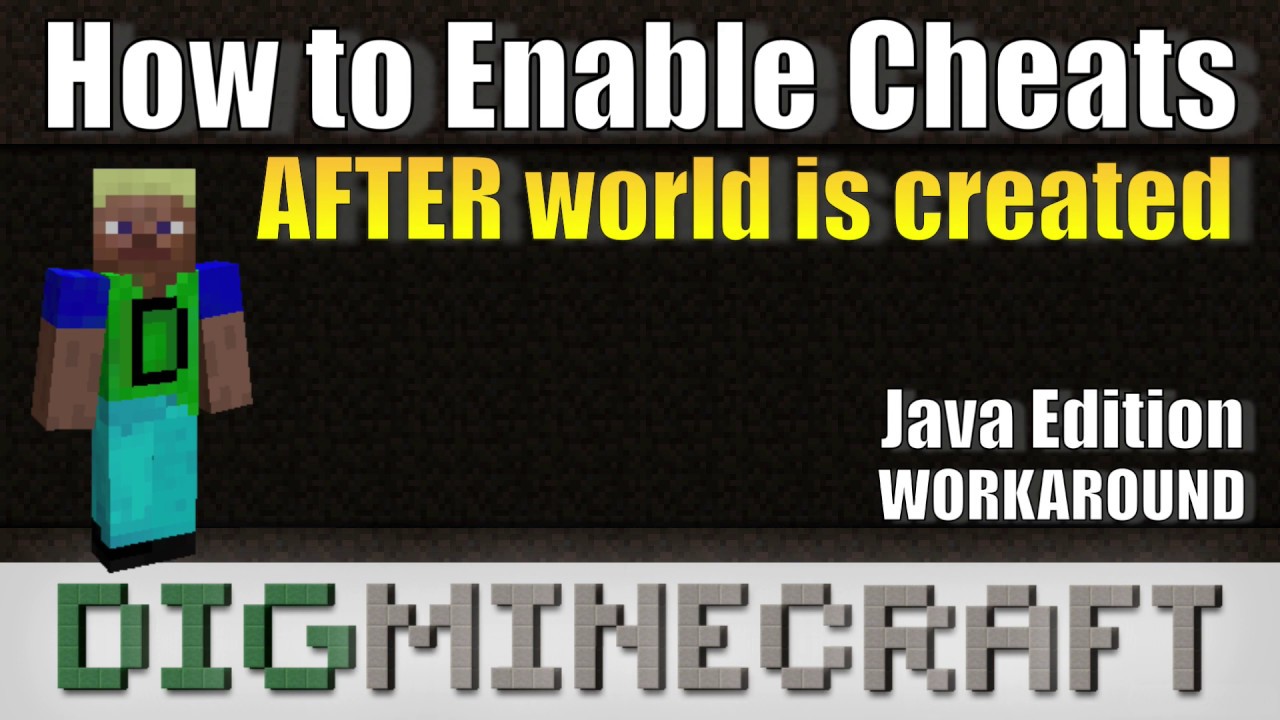 How to turn on cheats after a world is created (Java Edition WORKAROUND