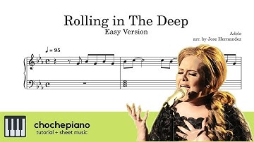 Rolling in The Deep – Adele EASY VERSION | Piano Tutorial + Sheet Music