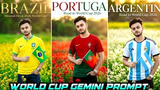 Gemini Ai Photo Editing Prompt | প্রিয় টিমের জার্সি দিয়ে ফটো এডিটিং। Argentina Brazil photo edit screenshot 3