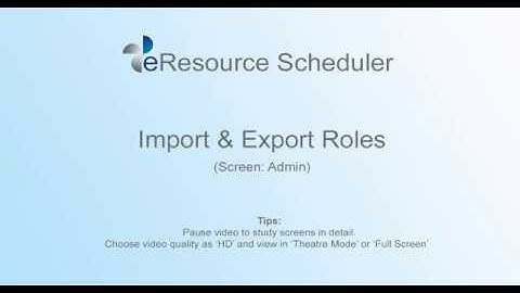 Import & Export Roles - eRS Project Resource Planning Tool