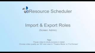 Import & Export Roles - eRS Project Resource Planning Tool