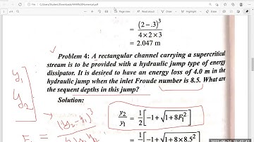 Unit 3 Numerical on Hydraulic Jump Part 2