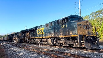 CSX ES40DC 5311 Leads Empty Herzog Ballast Train W096-18 at Sandy Ford