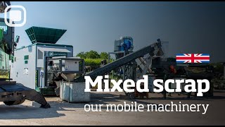 Mixed ferrous scrap shredding - mobile machine - Panizzolo Recycling