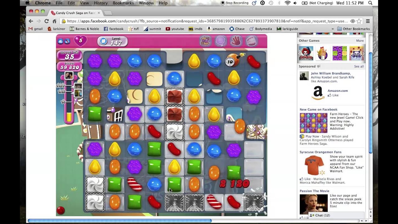 Candy Crush Saga level 147 tutorial - YouTube