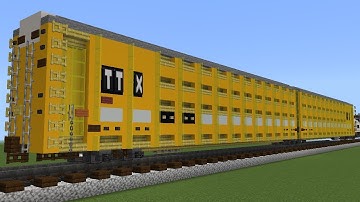 Minecrafting Tutorial TTX Thrall Articulated AutoRack Train Car How to Build