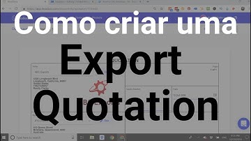 Portuguese | How to Create Quotation Document for Export