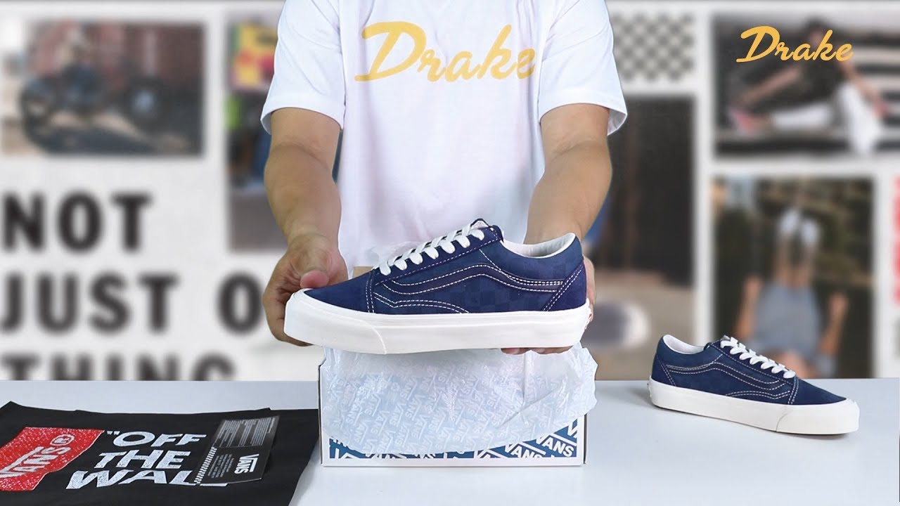 vans vault og old skool lx checkerboard & majolica blue