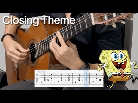SpongeBob - Closing Theme (EASY Guitar Tab)