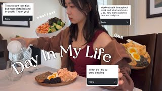 DAY IN MY LIFE | what i eat in a day + Q&A | weight loss advice