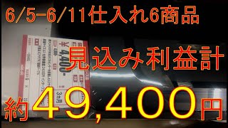 2022/6/5～6/11　仕入れ6商品！見込み利益計49,400円！